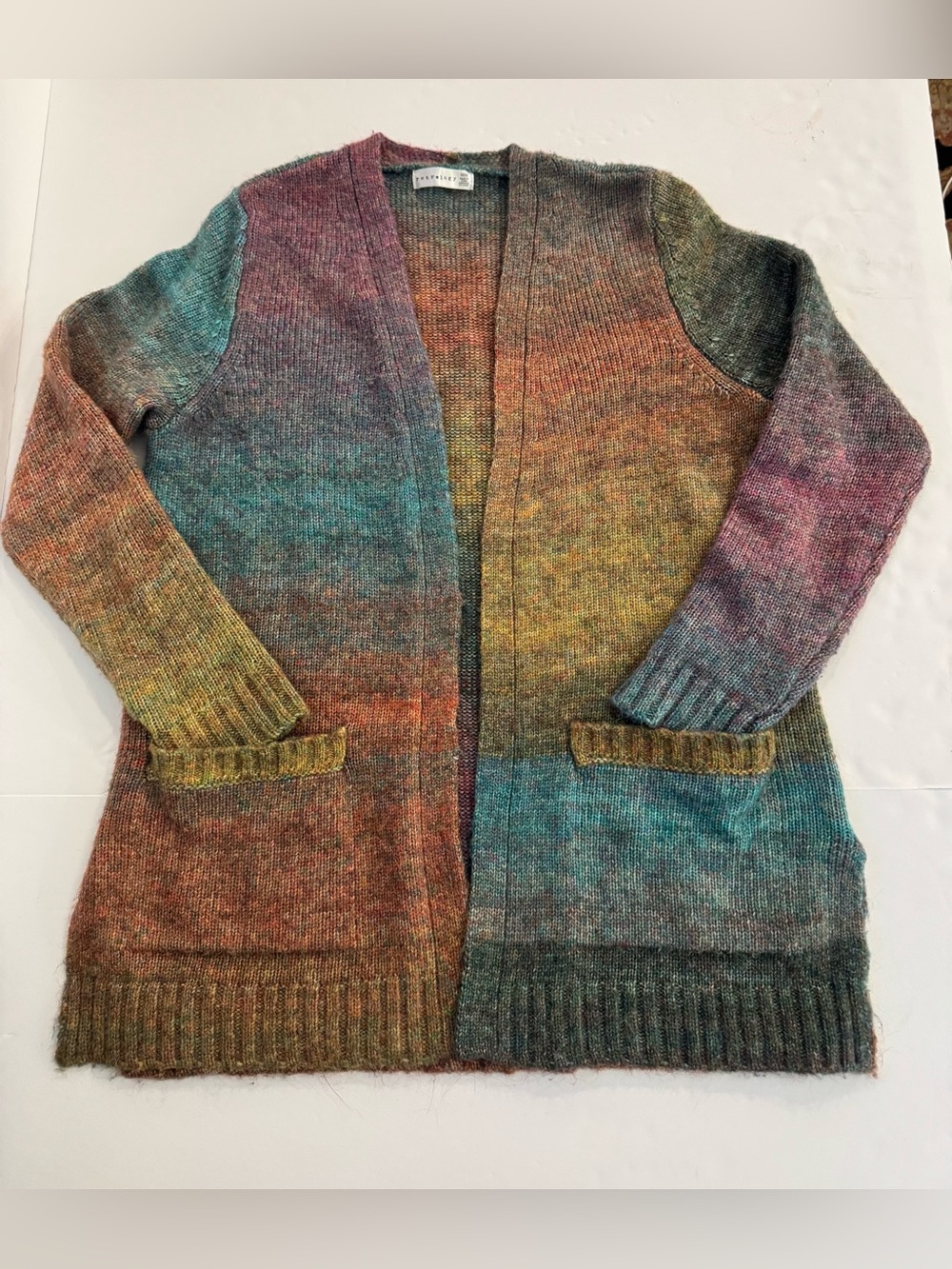 Retrology Multicolor Open-Front Knit Cardigan- size M - Picture 13 of 13